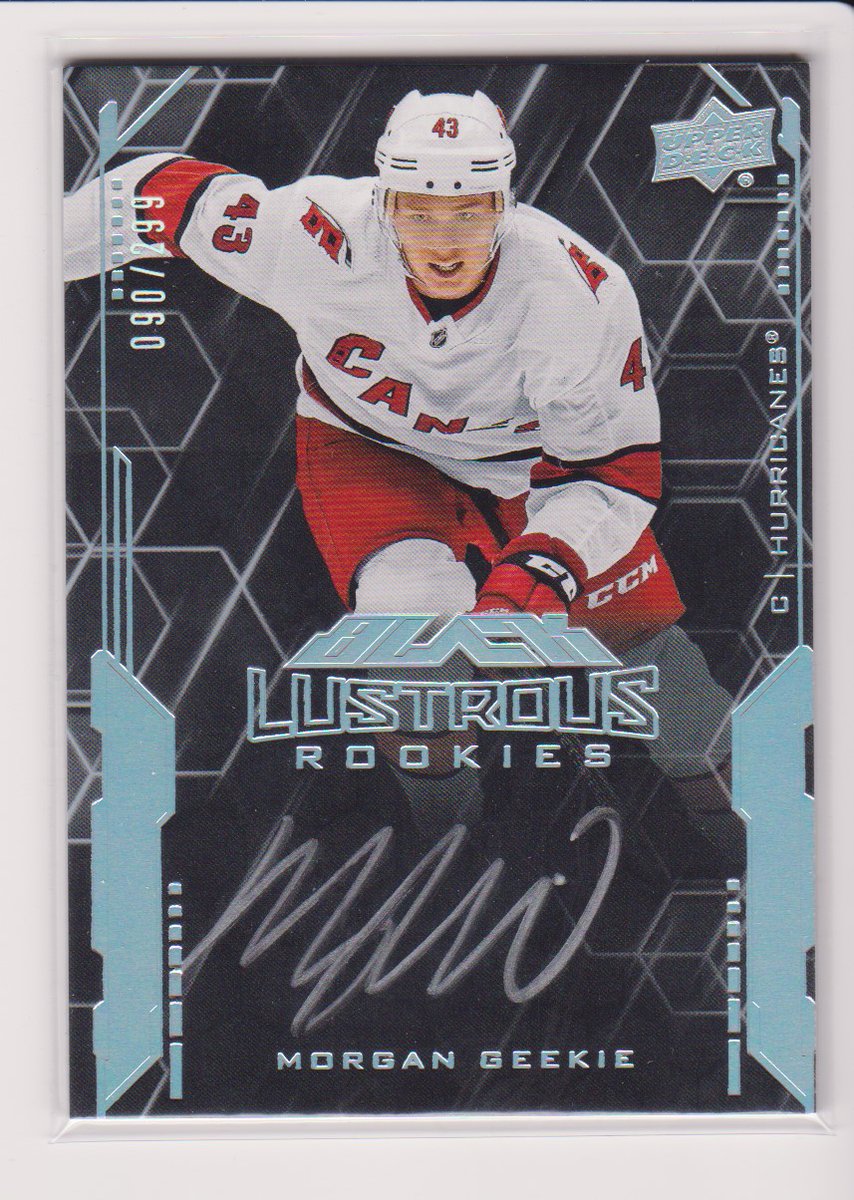 (image for) 2020-21 UD Black Lustrous Rookie Signatures #LSMG Morgan Geekie